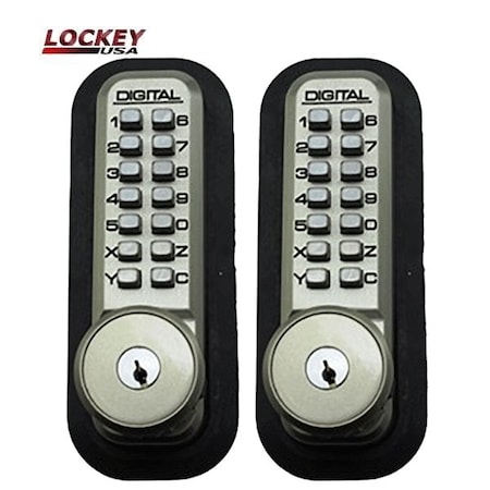 Lockey 2210JBDCKO Mechanical, Keyless Deadbolt, satin nickel LK-2210-DC-KO-SN